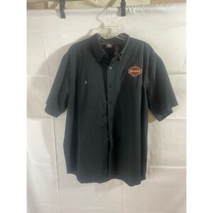 Harley-Davidson Motorcycles Button Front Shirt Short Sleeve Performance Black 2X